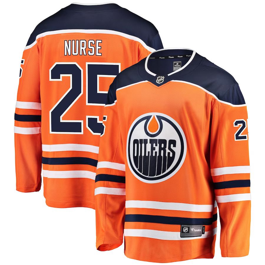 Men Edmonton Oilers 25 Darnell Nurse Fanatics Branded Orange Breakaway Player NHL Jersey
